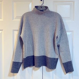 Rachel Zoe-Super Soft Striped Sweater-Color Blocked Cuffs & Waist-Sz L
